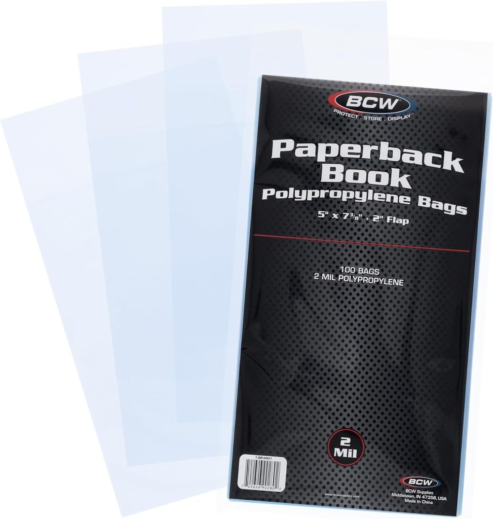 Archival Paperback Book Protector Bags